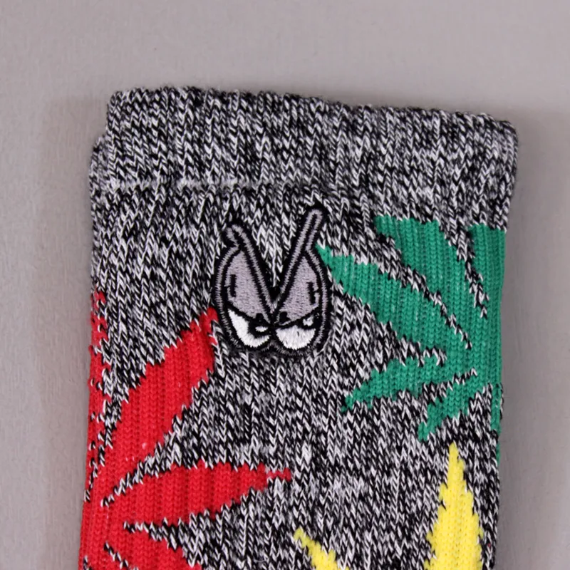 Huf 420 x Snoop Dogg Socks - Black Heather Rasta-1